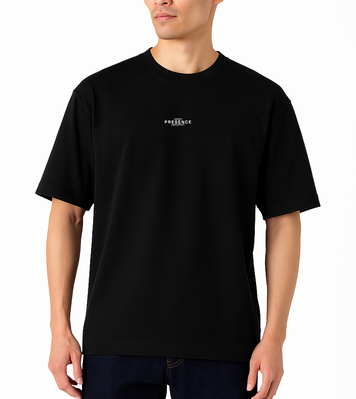 CAMISETA OVERSIZE NEGRO "PRESENCE"
