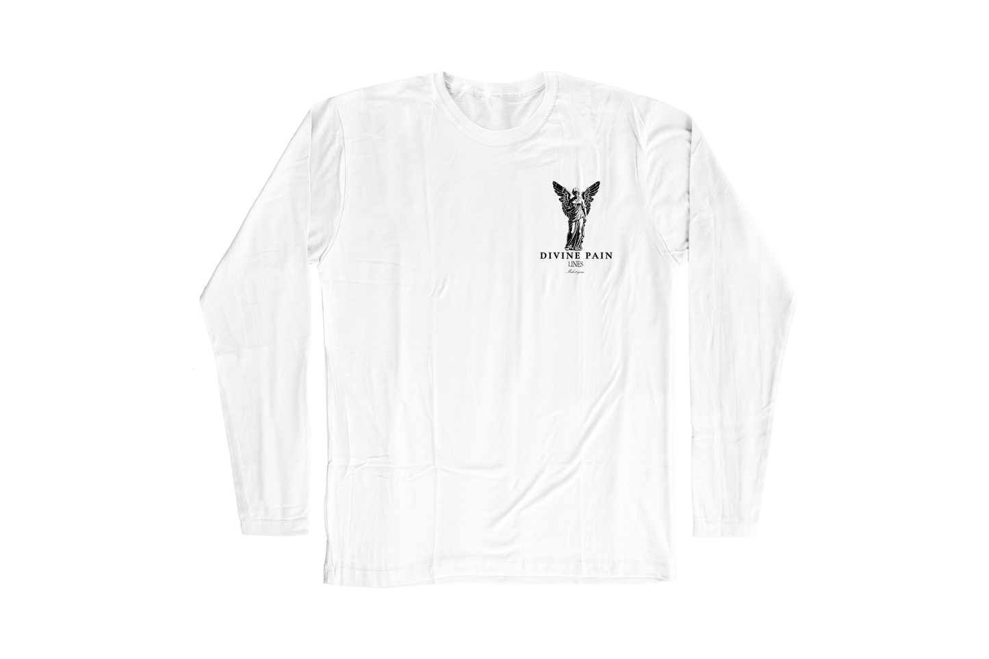 CAMISETA MANGA LARGA BLANCA "Divine Pain Lines"
