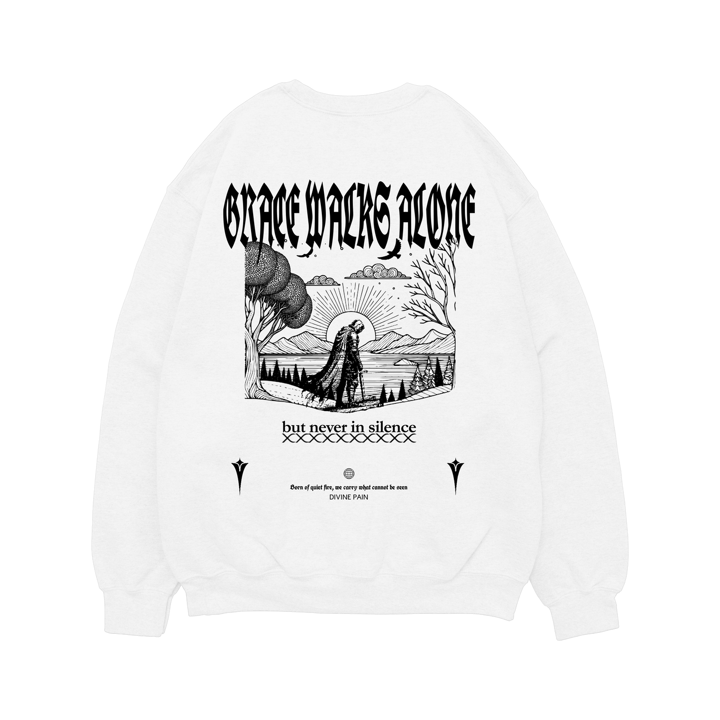 HOODIE DE LUJO BLANCO "Divine Pain Lines"