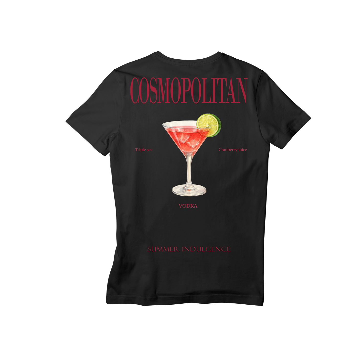 Camiseta Fresca De Lujo Negro “Cosmopolitan— Summer Indulgence”