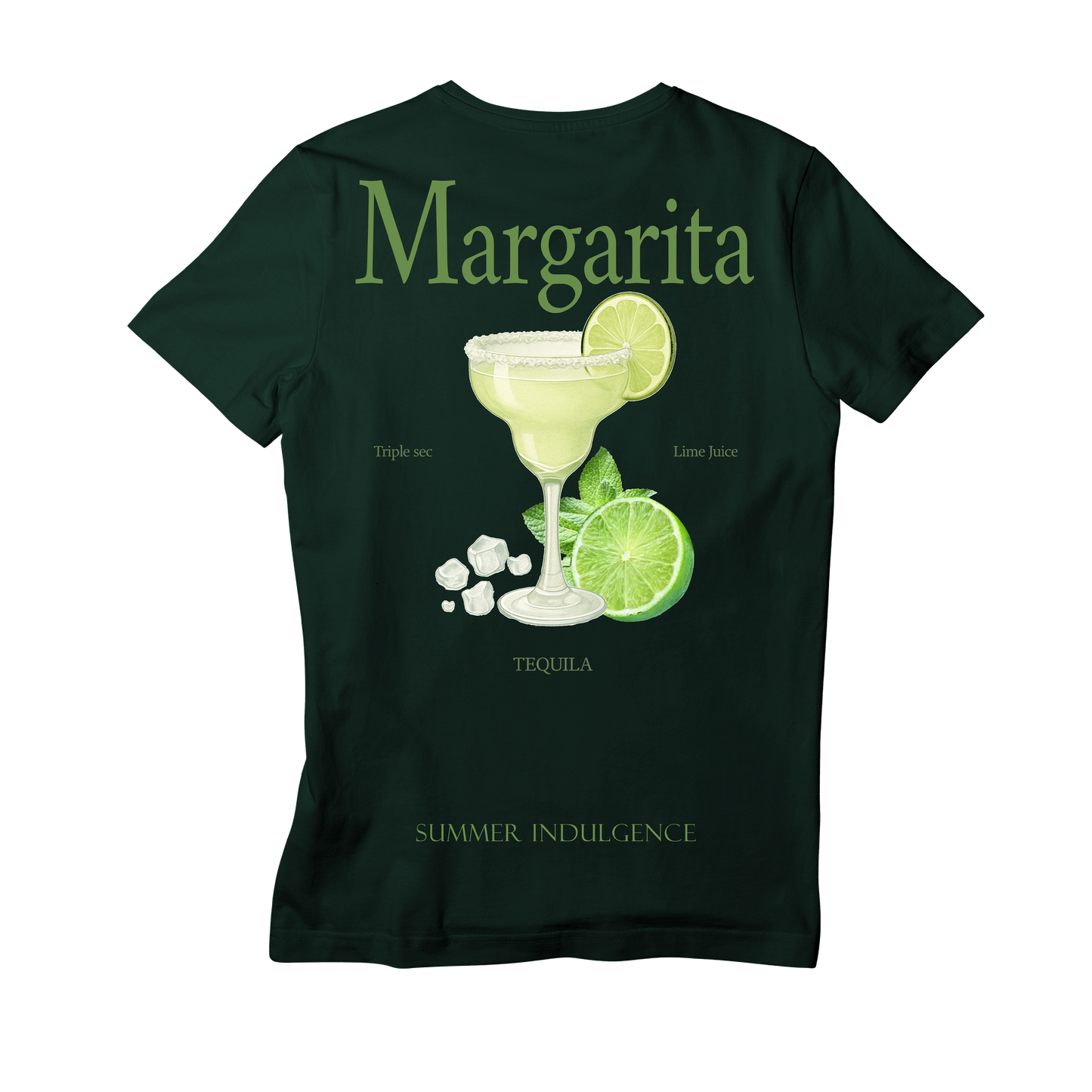 Camiseta Fresca De Lujo Verde Oscuro “Margarita — Summer Indulgence”
