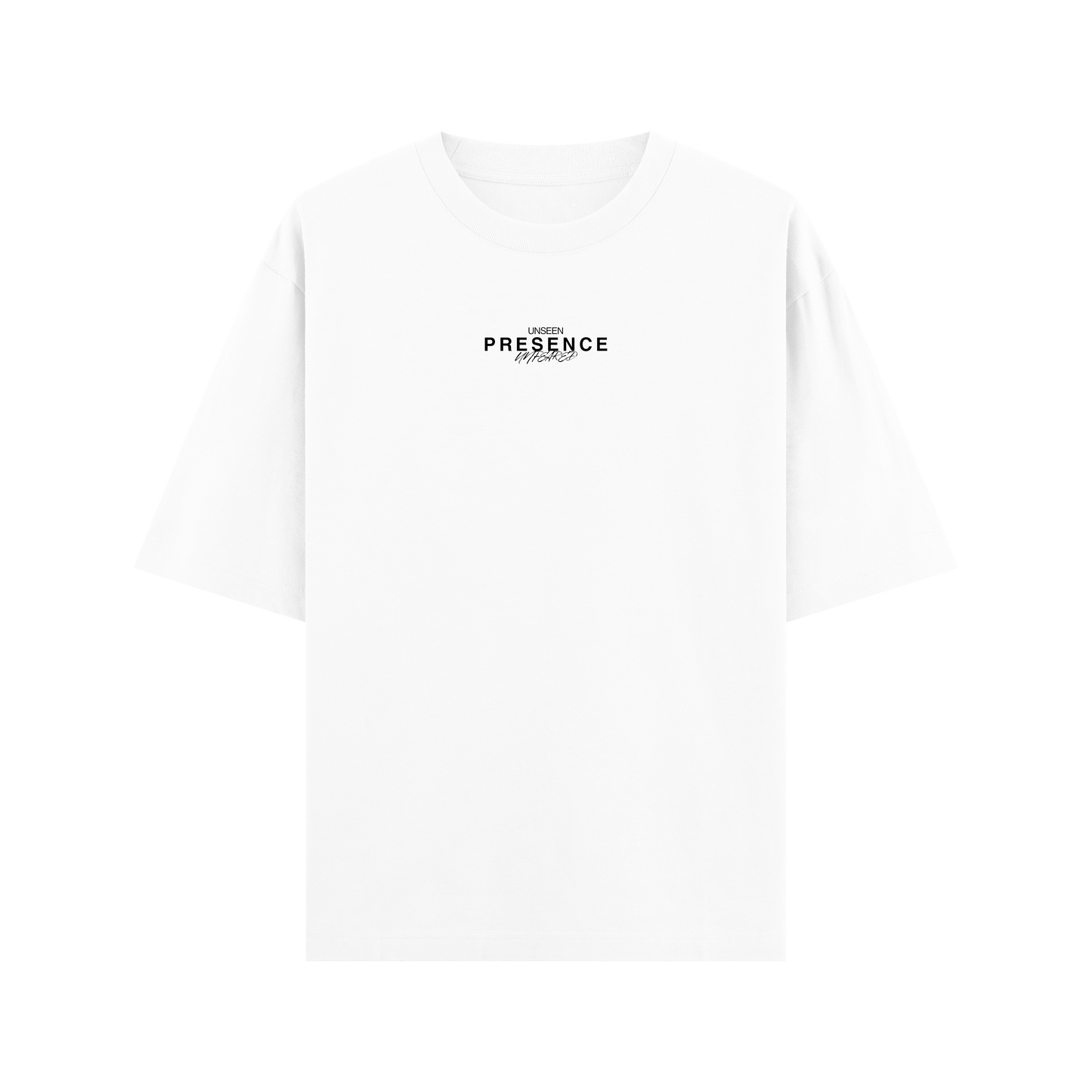 WHITE OVERSIZED T-SHIRT "PRESENCE"