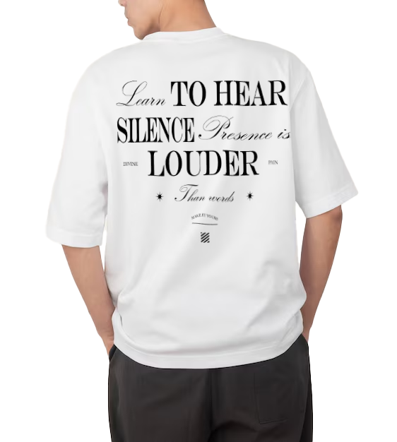 CAMISETA PESADA BLANCO "Learn To Hear Silence"