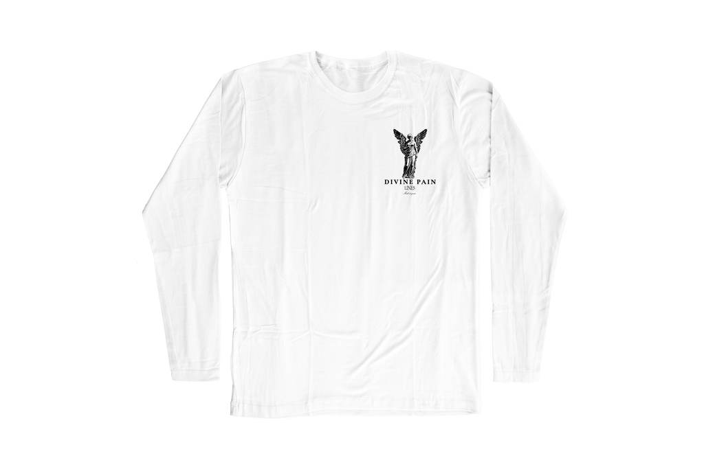 CAMISETA MANGA LARGA BLANCA "Divine Pain Lines"