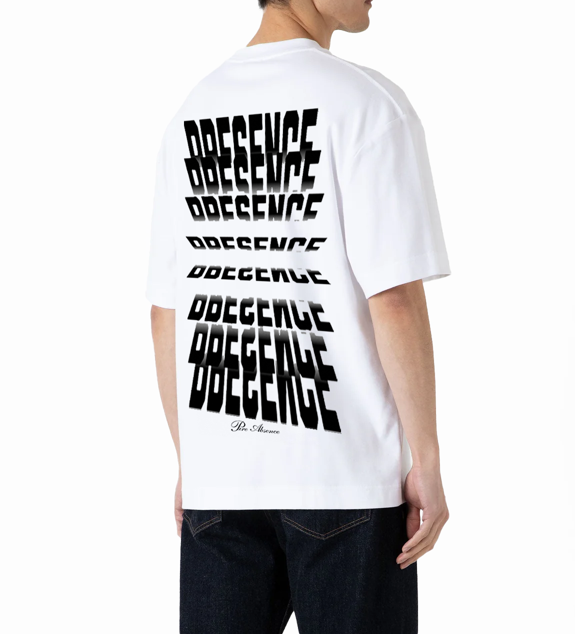 WHITE OVERSIZED T-SHIRT "PRESENCE"