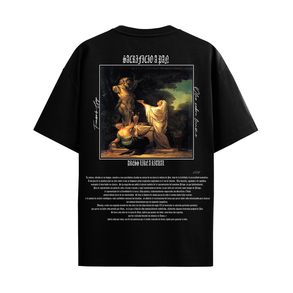 Camiseta Oversize Negro "Sacrificio a Pan"
