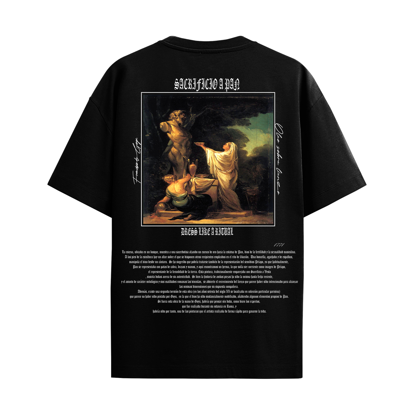 Camiseta Oversize Negro "Sacrificio a Pan"
