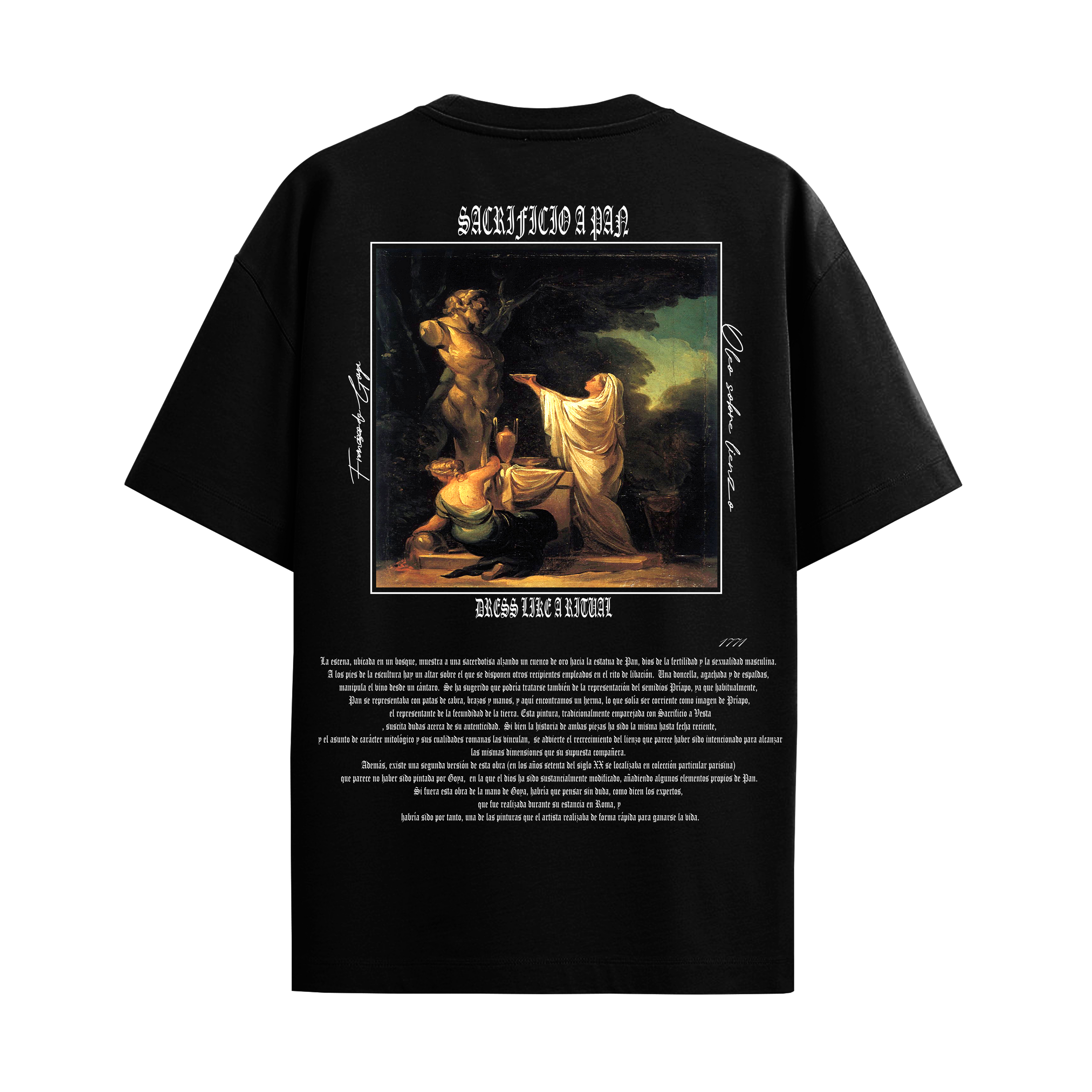 Camiseta Oversize Negro "Sacrificio a Pan"