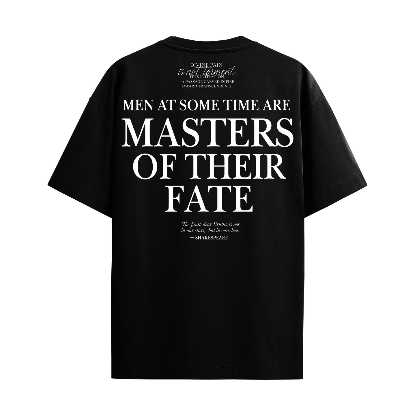 CAMISETA OVERSIZE NEGRO "Masters Of Their Fate"