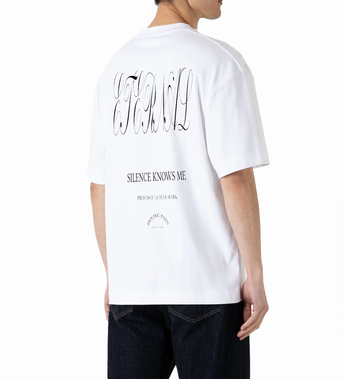 WHITE OVERSIZED T-SHIRT "ETERNAL"