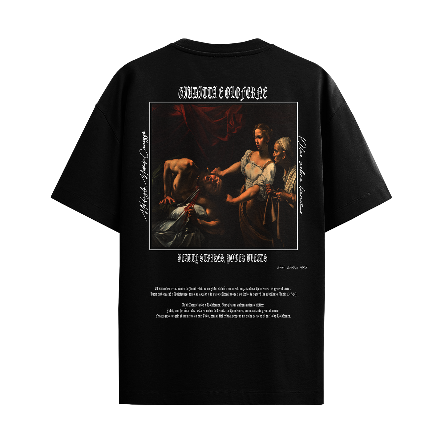 Camiseta Oversize Negro "Giuditta e Oloferne"