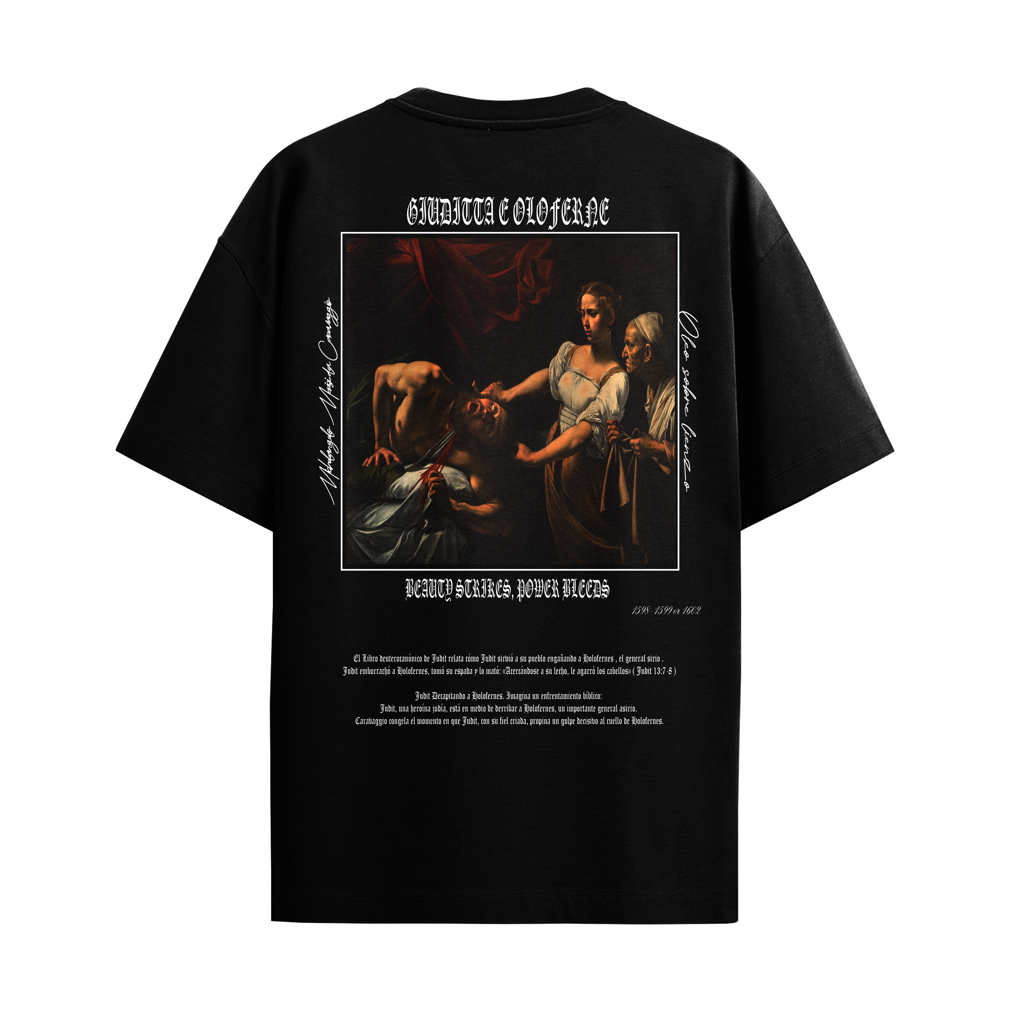 Camiseta Oversize Negro "Giuditta e Oloferne"