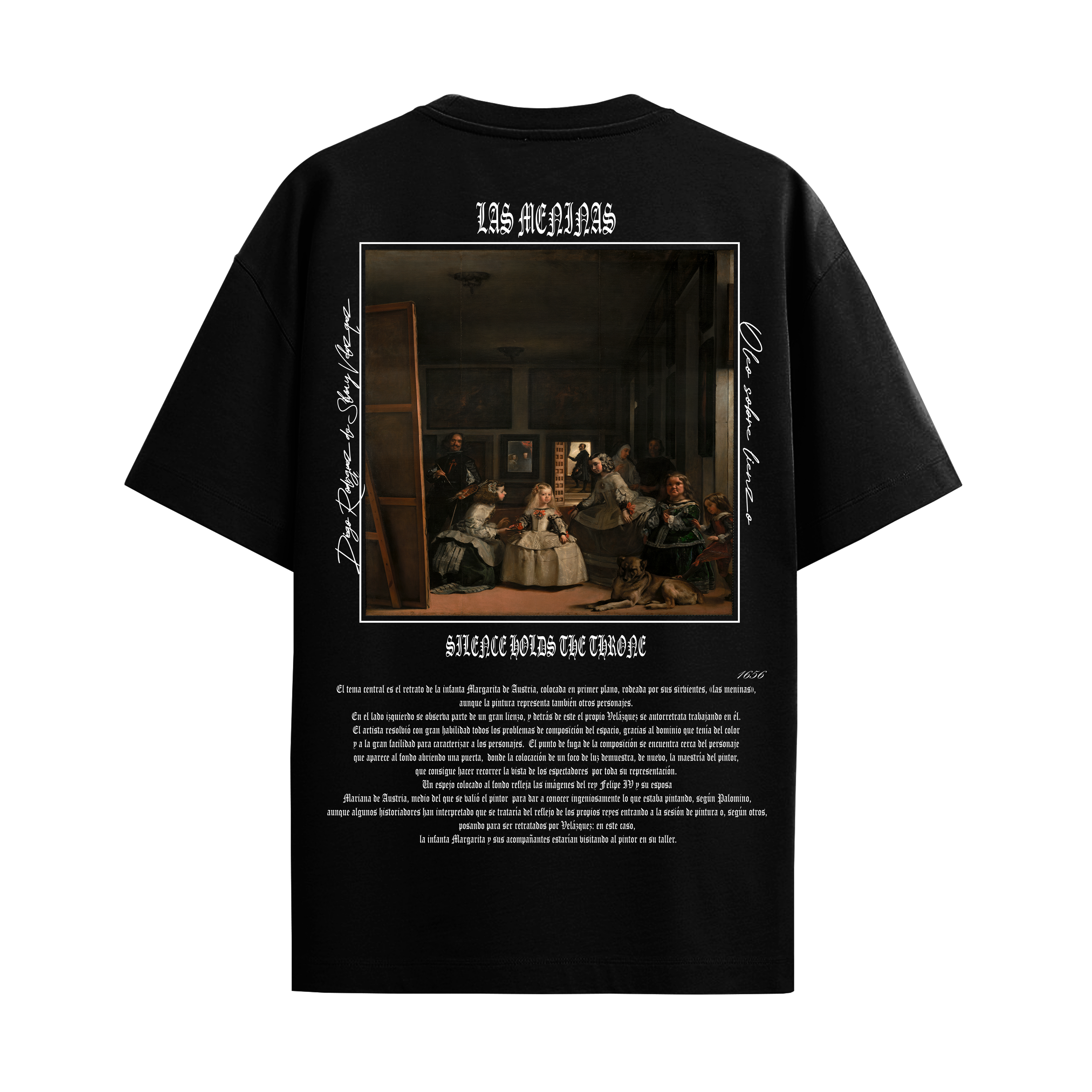 Camiseta Oversize Negro "Las Meninas"
