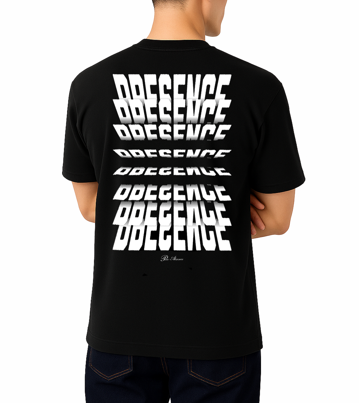 CAMISETA OVERSIZE NEGRO "PRESENCE"
