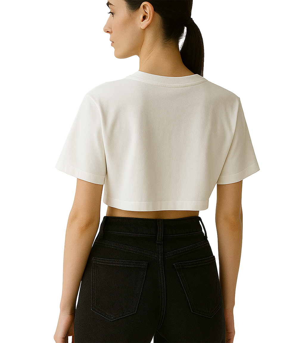 CROP-TOP BLANCO "Learn To Hear Silence"