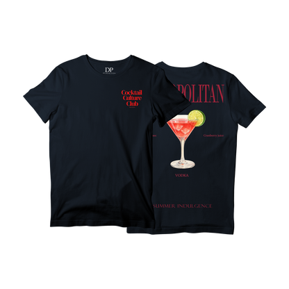 Camiseta Fresca De Lujo Azul Oscuro  “Cosmopolitan — Summer Indulgence”