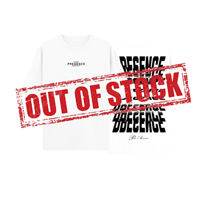 WHITE OVERSIZED T-SHIRT "PRESENCE"
