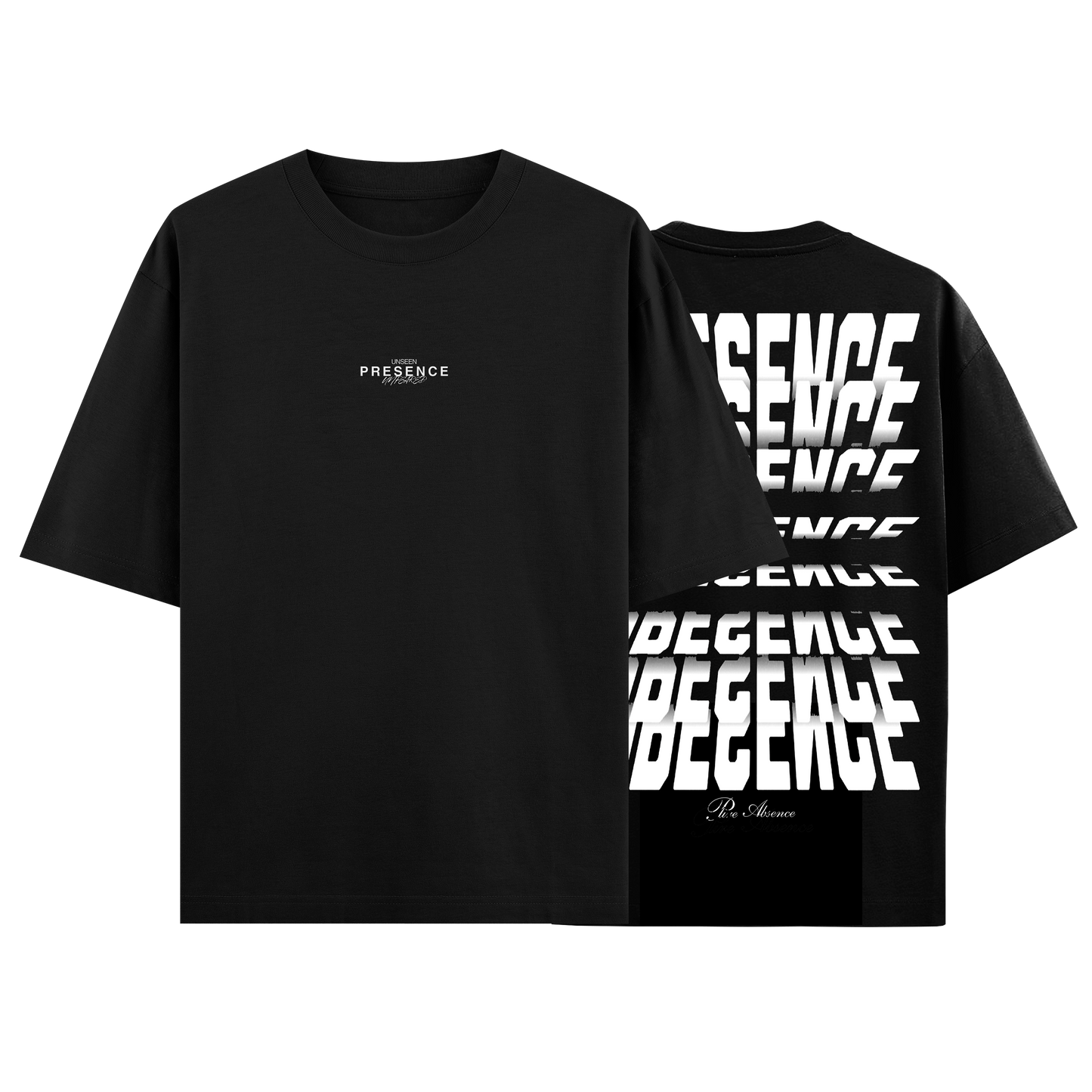CAMISETA OVERSIZE NEGRO "PRESENCE"
