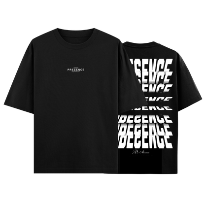 CAMISETA OVERSIZE NEGRO "PRESENCE"