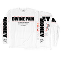 Camiseta Manga Larga De Lujo Blanco “Money — Divine Burn”