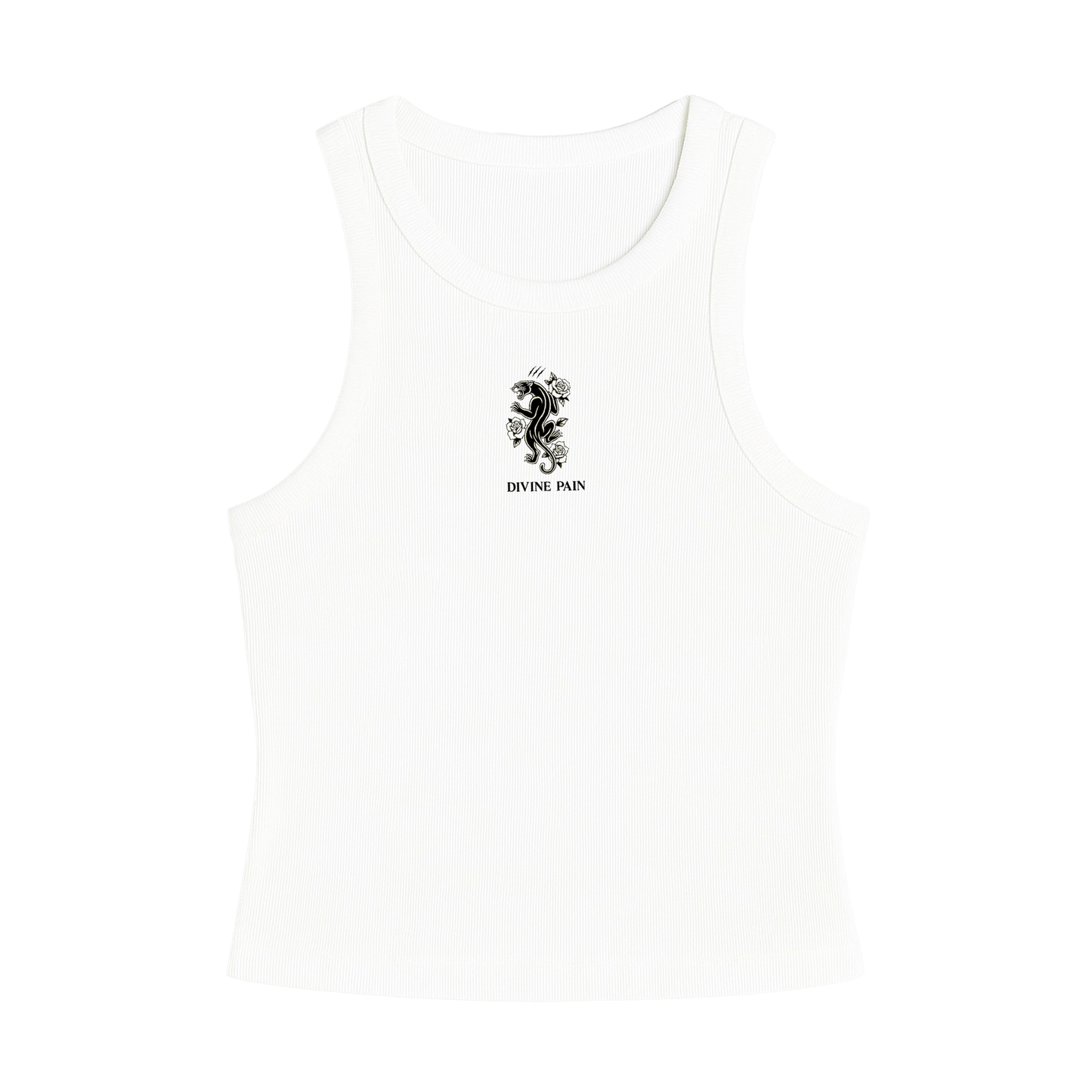 WHITE PANTHER RIB BLOUSE