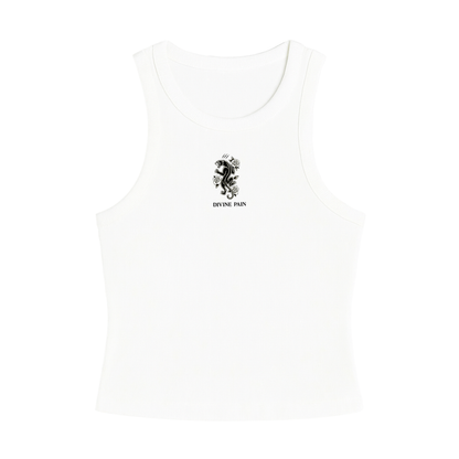 WHITE PANTHER RIB BLOUSE