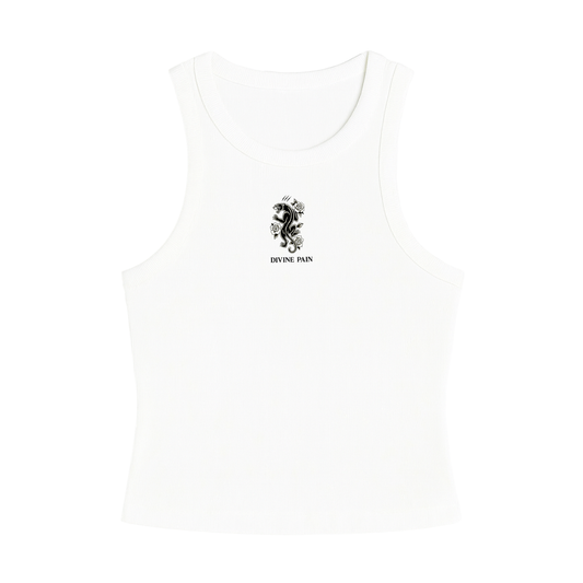 WHITE PANTHER RIB BLOUSE