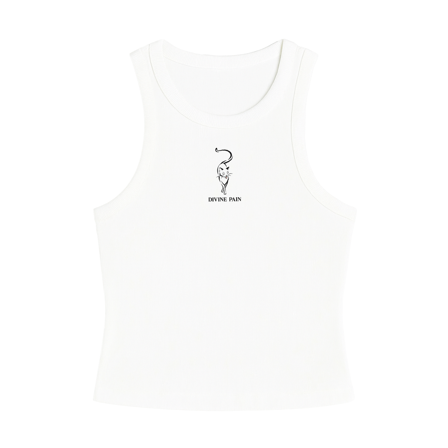 WHITE CAT RIB BLOUSE