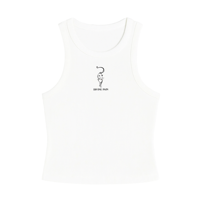 WHITE CAT RIB BLOUSE