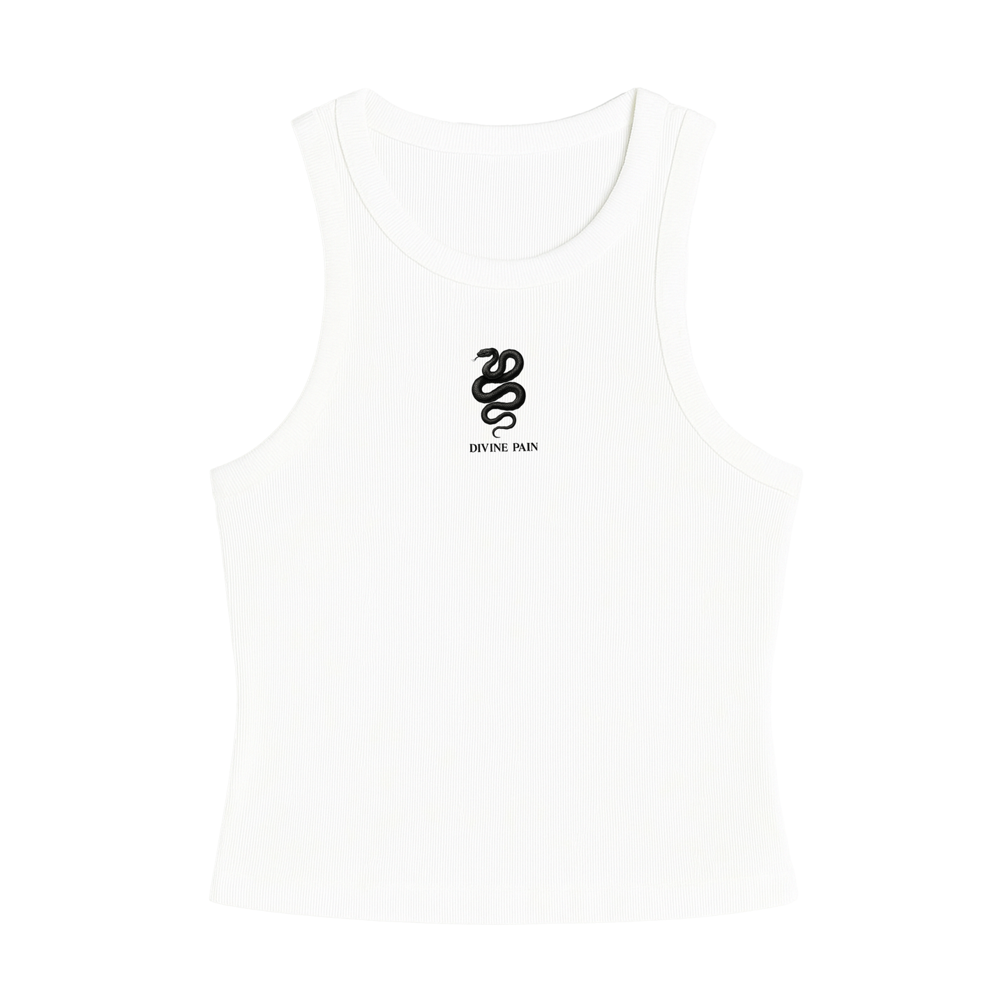 WHITE SNAKE RIBBED BLOUSE