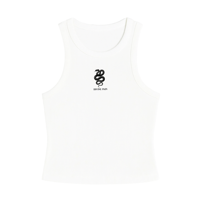 WHITE SNAKE RIBBED BLOUSE