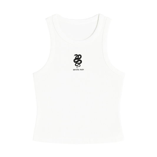 WHITE SNAKE RIBBED BLOUSE