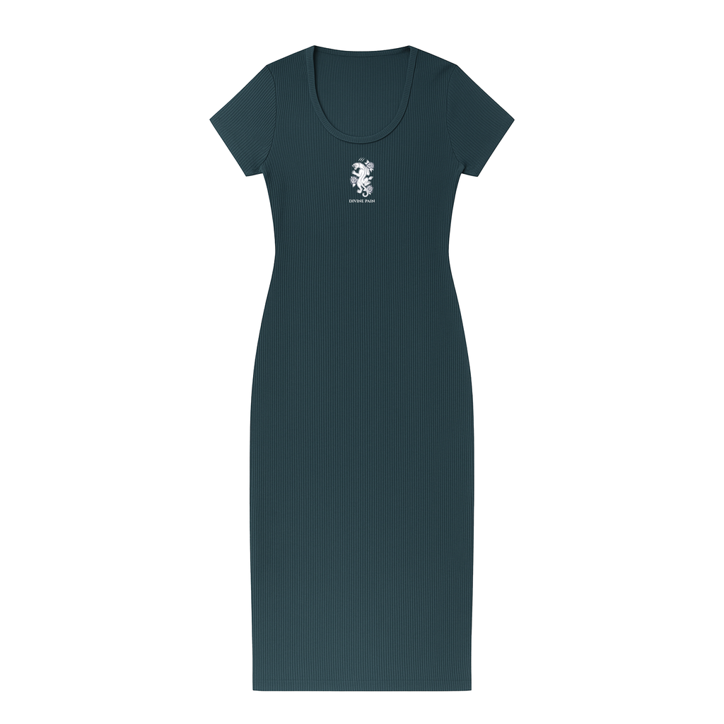 VESTIDO RIB VERDE PANTERA