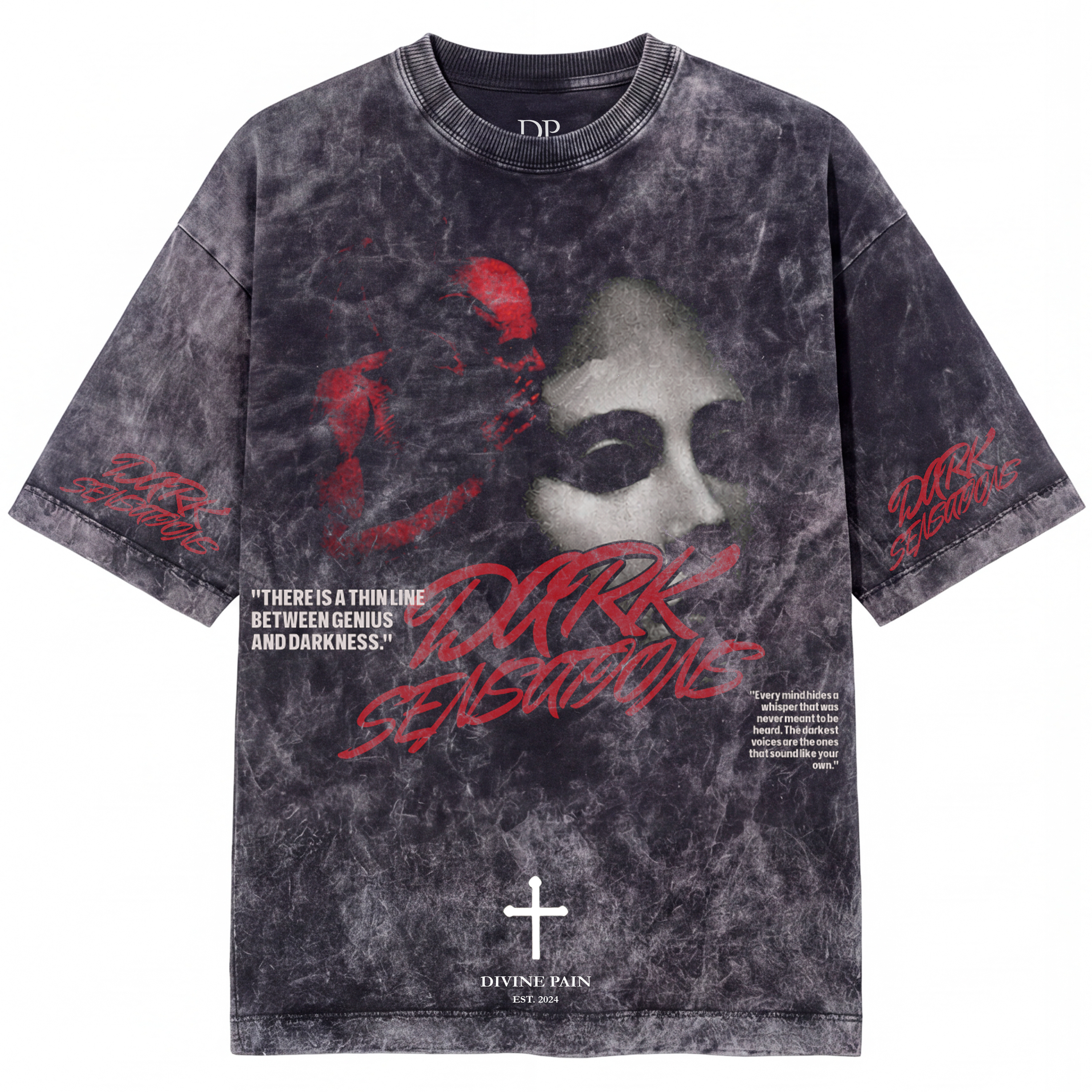 CAMISETA ACIDWASH GRIS "Dark Sensations"