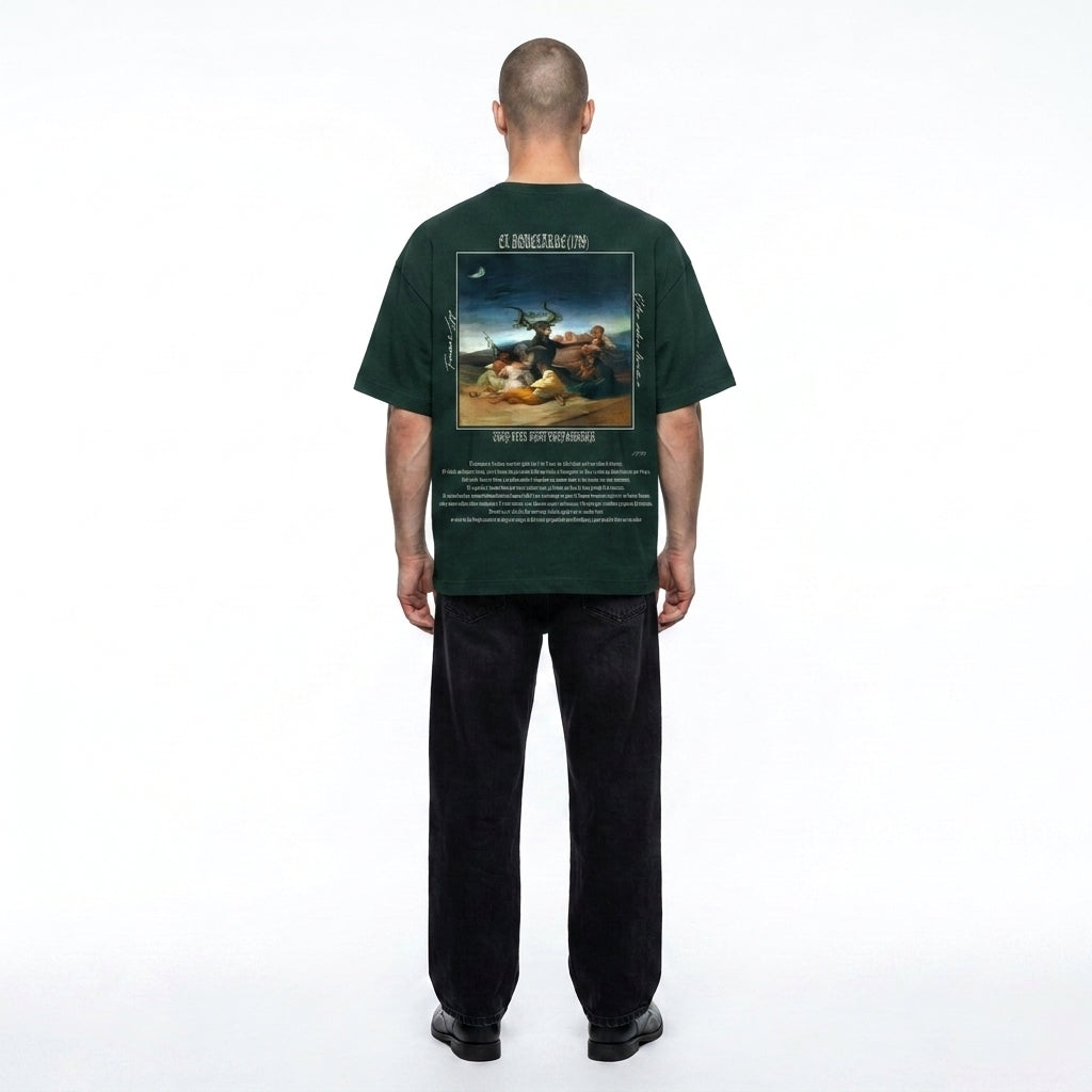 Camiseta Oversize Verde "AQUELARRE"