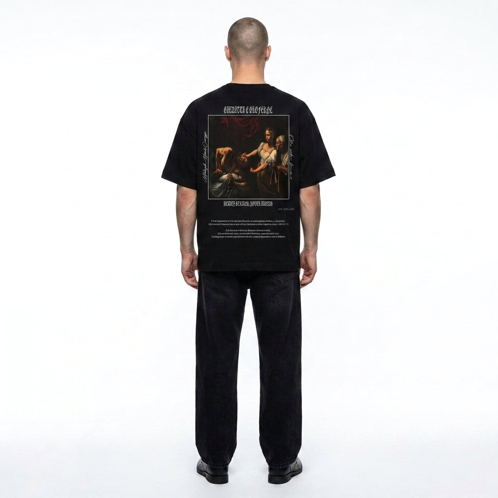 Camiseta Oversize Negro "Giuditta e Oloferne"
