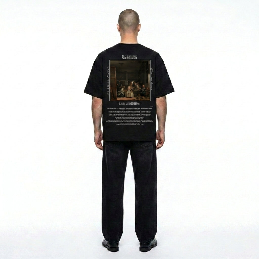 Camiseta Oversize Negro "Las Meninas"