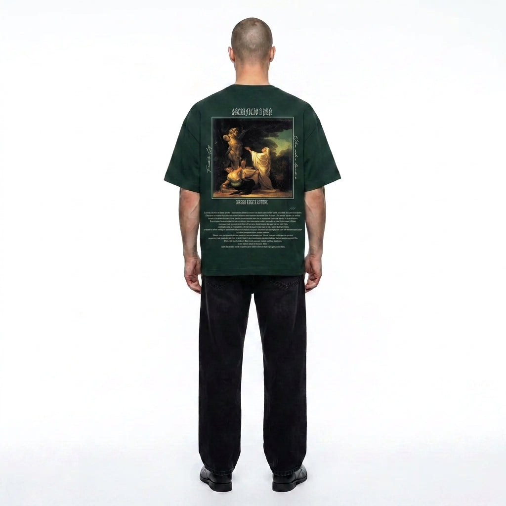 Camiseta Oversize Verde "Sacrificio a Pan"