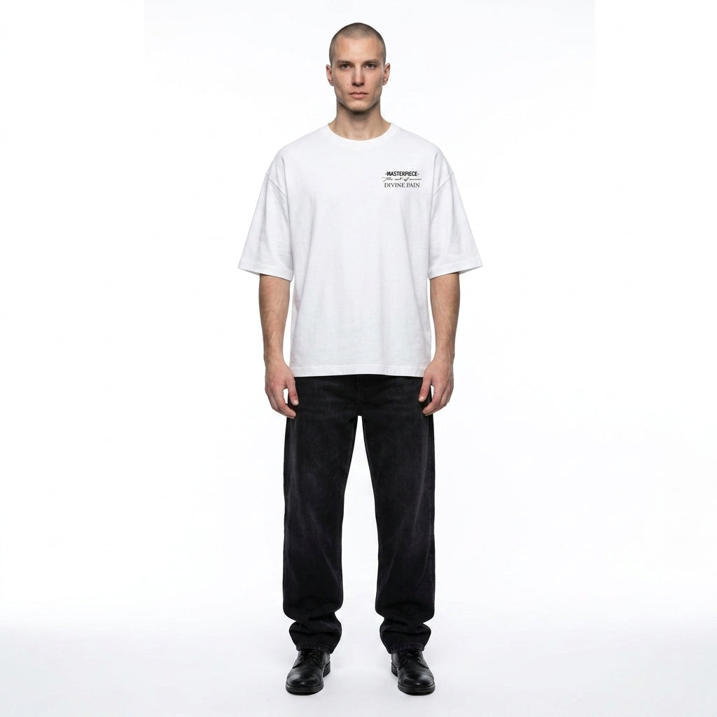 Camiseta Oversize Blanco "Sacrificio a Pan"