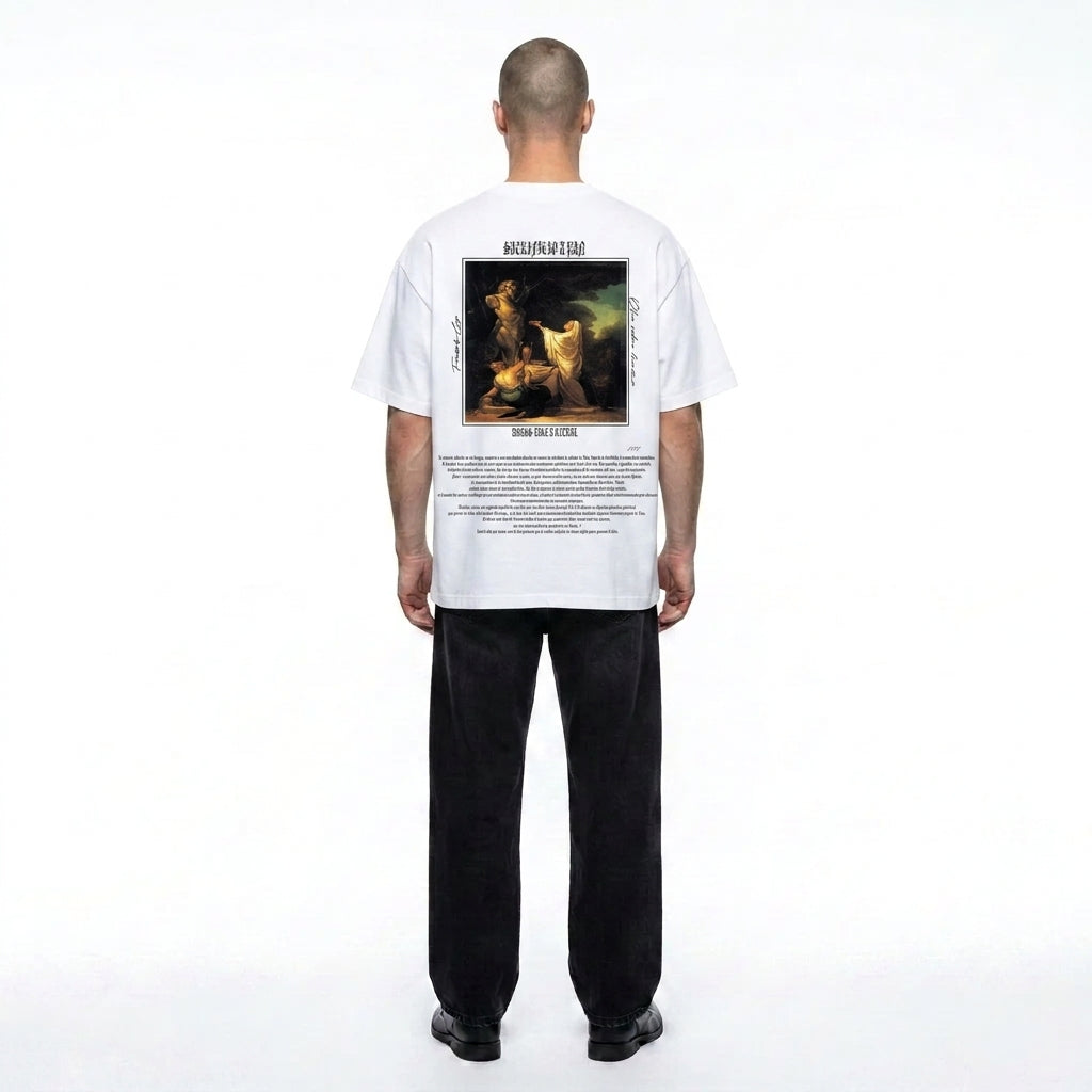 Camiseta Oversize Blanco "Sacrificio a Pan"