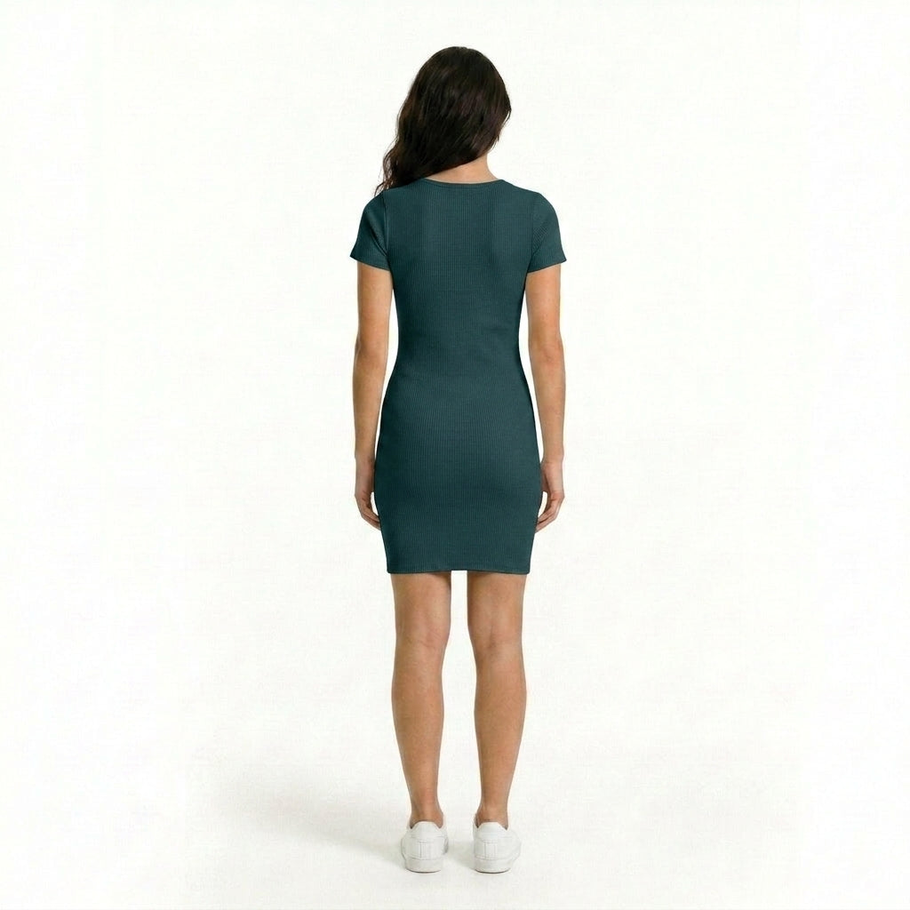 VESTIDO RIB VERDE PANTERA