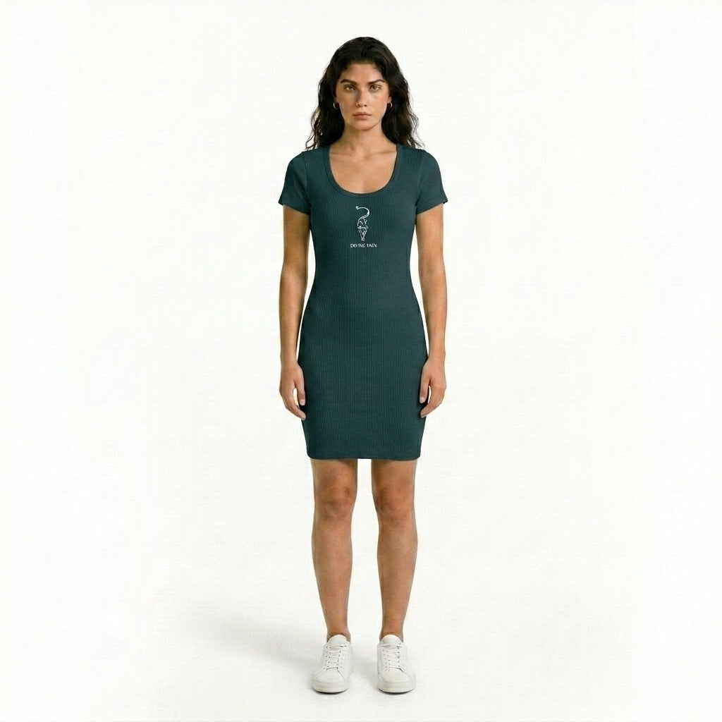 VESTIDO RIB VERDE GATO