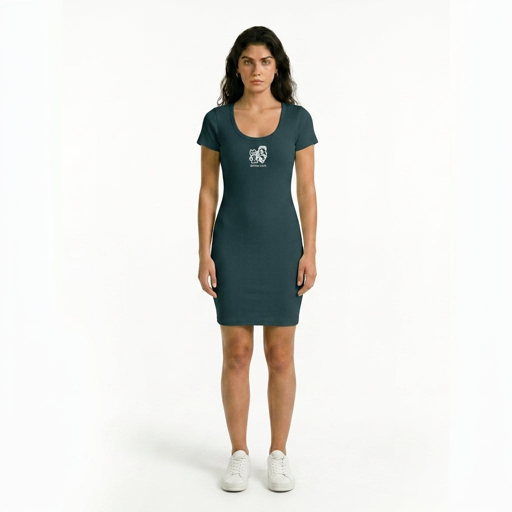 VESTIDO RIB VERDE FIGURA