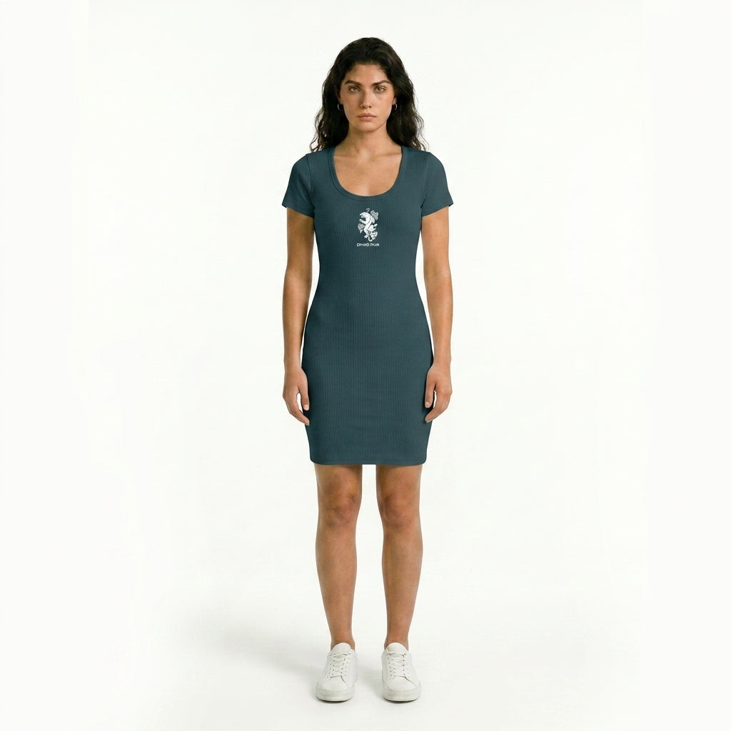 VESTIDO RIB VERDE PANTERA