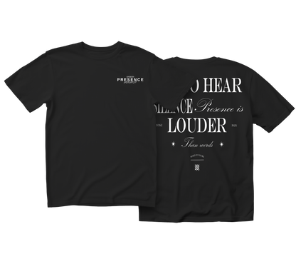 CAMISETA PESADA NEGRO "Learn To Hear Silence"