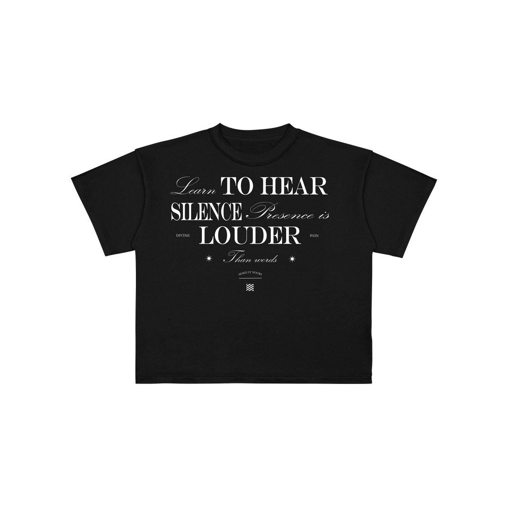 CROP-TOP NEGRO "Learn To Hear Silence"
