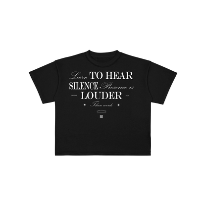 CROP-TOP NEGRO "Learn To Hear Silence"