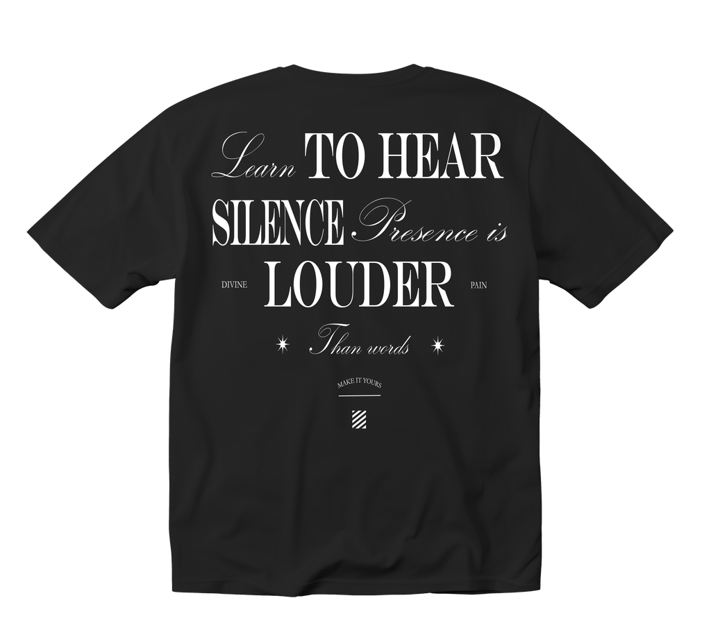 CAMISETA PESADA NEGRO "Learn To Hear Silence"