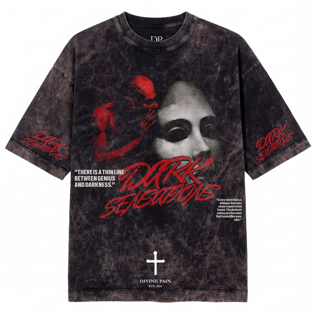 CAMISETA ACIDWASH NEGRO "Dark Sensations"