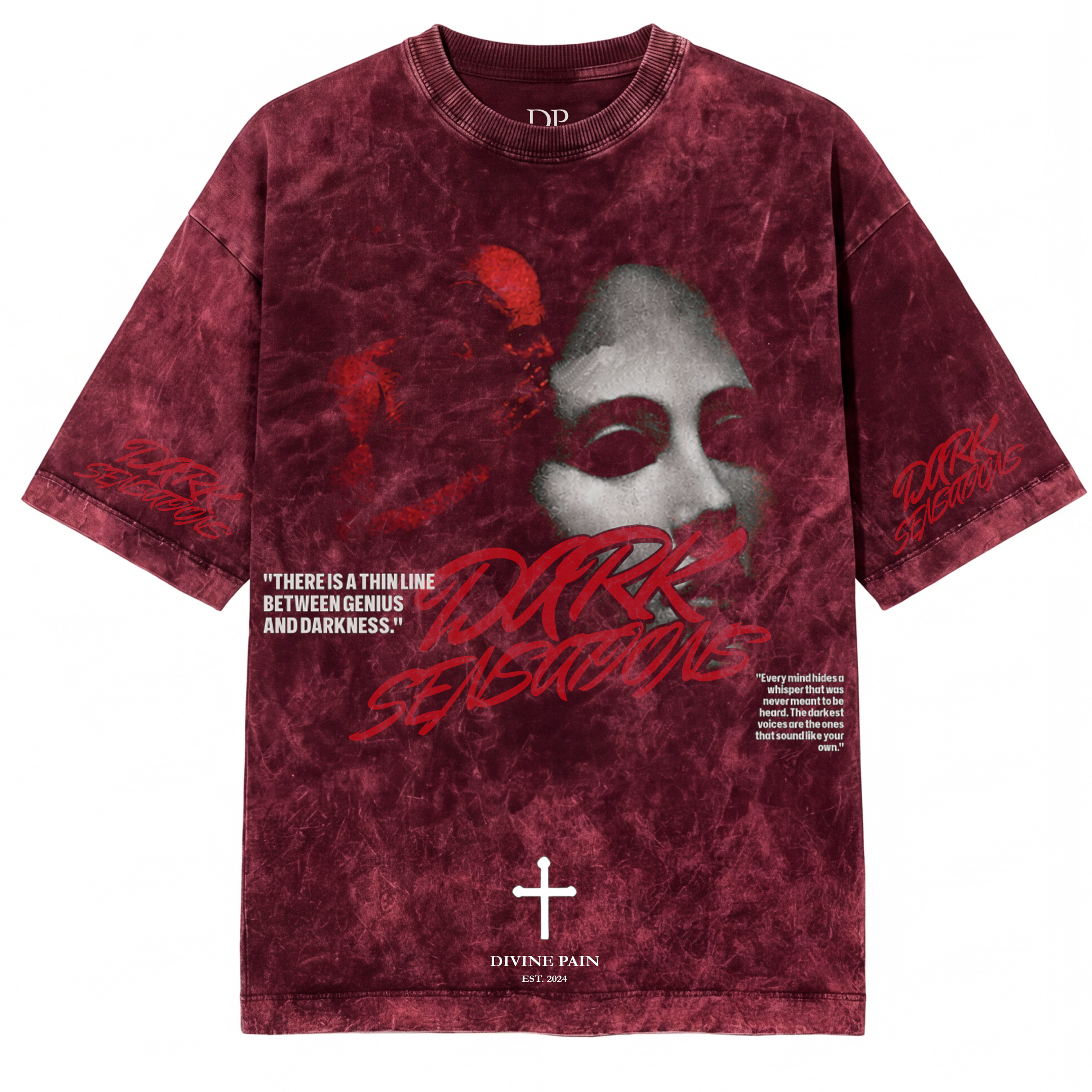 CAMISETA ACIDWASH ROJO "Dark Sensations"
